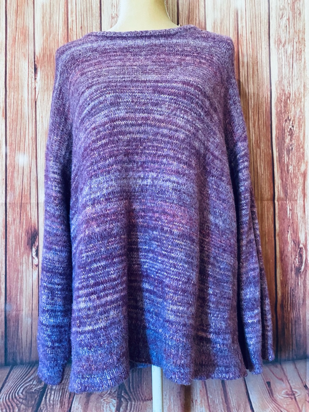 Women’s XL Sweater Knox Rose Purple Heavyweught Knit Long Sleeves Super Soft